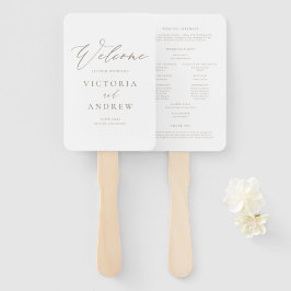 Leque Programa de Casamento Formal com Tipografia Simple