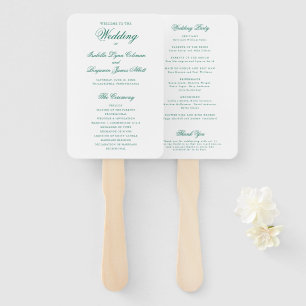 Leque Programa de Casamento Formal Esmeralda Verde Tradi