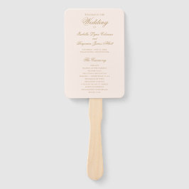 Leque Programa de Casamento Formal Rosa-Blush Tradiciona