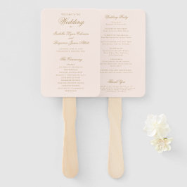 Leque Programa de Casamento Formal Rosa Tradicional