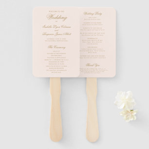 Leque Programa de Casamento Formal Rosa Tradicional