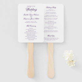 Leque Programa de Casamento Formal Roxo Tradicional Eleg