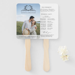 Leque Programa de Casamento Foto Chic Monograma Minimali