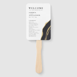 Leque Programa de casamento Gemstone de ouro agate