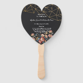 Leque Programa de Casamento Geométrico Dourado