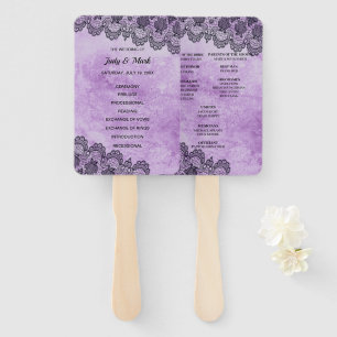 Leque Programa de Casamento Gótico Roxo de Raça Negra