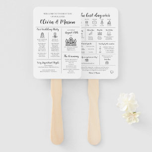 Leque Programa de Casamento Infográfico Moderno Elegante