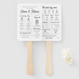 Leque Programa de Casamento Infográfico Único e Moderno