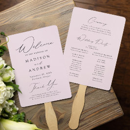 Leque Programa de Casamento Lavanda Moderno e Elegante