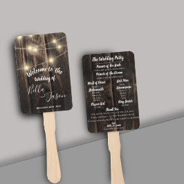 Leque Programa De Casamento Luzes De Corda De Madeira Rú