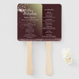 Leque Programa de Casamento Magical de Dandelions Burgun