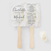 Programa de Casamento Marble de Script de Assinatu