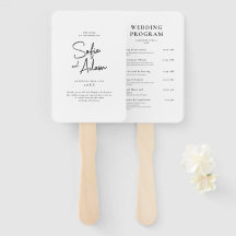 Programa de Casamento Minimalista Branco Elegante