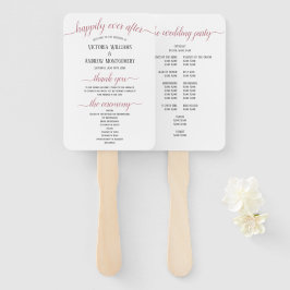 Leque Programa de Casamento Minimalista com Tipografia M