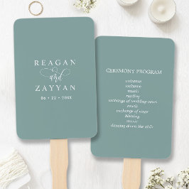 Leque Programa de Casamento Minimalista Dusty Teal