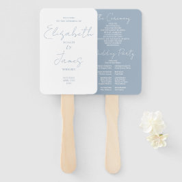 Leque Programa de casamento minimalista em azul poeirent