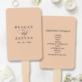 Leque Programa de Casamento Minimalista em Pêssego Suave