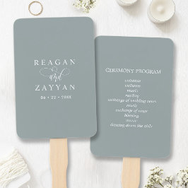 Leque Programa de Casamento Minimalista em Sage Empoeira