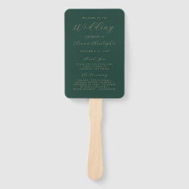 Leque Programa de Casamento Minimalista Escuro Verde Dou