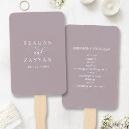 Leque Programa de Casamento Minimalista Lavanda Empoeira