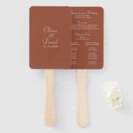 Leque Programa de Casamento Minimalista Moderno de Terra