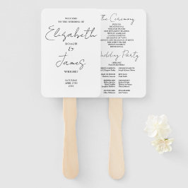 Leque Programa de Casamento Minimalista Preto e Branco e