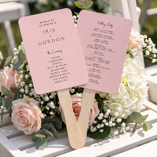 Leque Programa de Casamento Minimalista Rosa Bege Person