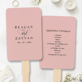 Leque Programa de Casamento Minimalista Rosa Coral Suave