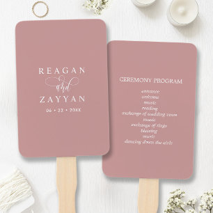 Leque Programa de Casamento Minimalista Rosa Poeira