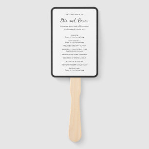 Leque Programa de Casamento Minimalista Tipografia Moder