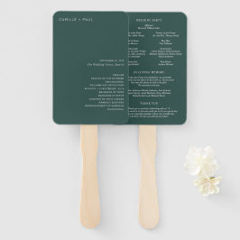 Leque Programa de Casamento Minimalista Verde da Florest