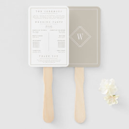 Leque Programa de Casamento Mínimo Elegante White/Beige