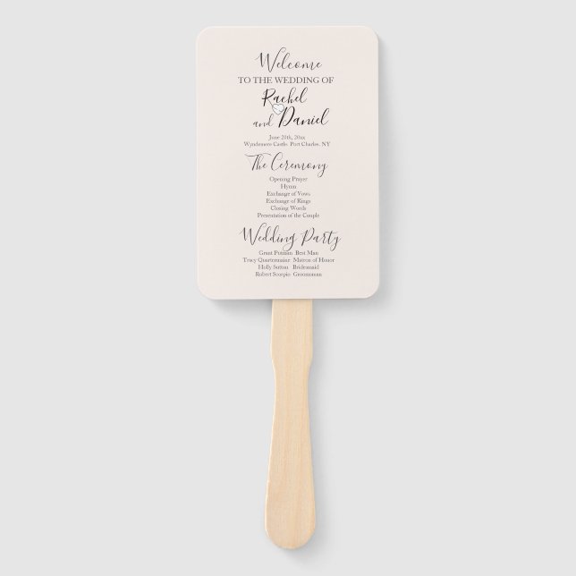 Leque Programa de Casamento Moderno (Frente)