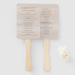 Leque Programa de Casamento Moderno da Ariel Beige Water
