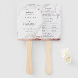 Leque programa de casamento moderno de luxo rosa