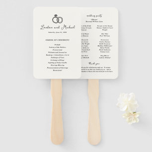 Leque Programa de Casamento Moderno Desenho à Mão