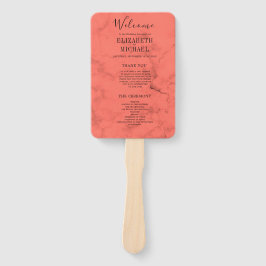 Leque Programa de Casamento Moderno Elegante Azul-Marinh