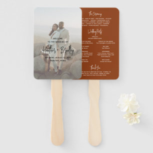 Leque Programa de Casamento Moderno em Cobre Minimalista
