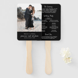 Leque Programa de Casamento Moderno Foto Preta Limpa