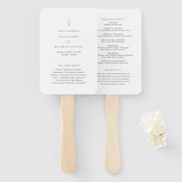 Leque Programa de Casamento Moderno Limpo de Preto e Bra