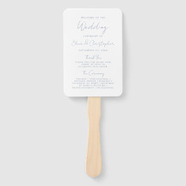Leque Programa de Casamento Moderno Minimalista em Azul