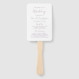 Leque Programa de Casamento Moderno Minimalista em Roxo 