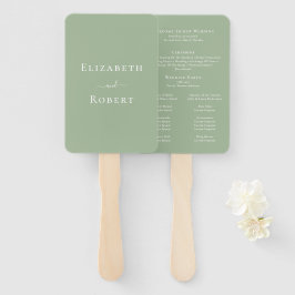 Leque Programa de Casamento Moderno Minimalista Verde Sa