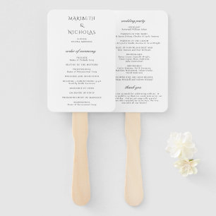 Leque Programa de Casamento Moderno Preto e Branco com C