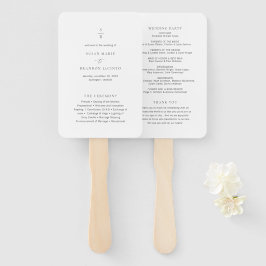 Leque Programa de Casamento Moderno Preto e Branco Limpo