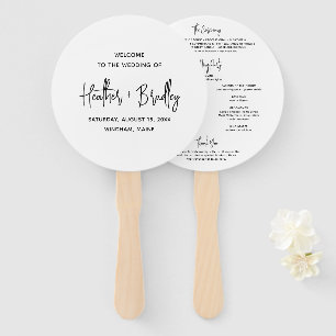 Leque Programa de Casamento Moderno Preto e Branco Minim