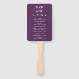 Leque Programa de Casamento Moderno Purple Bold Fonts