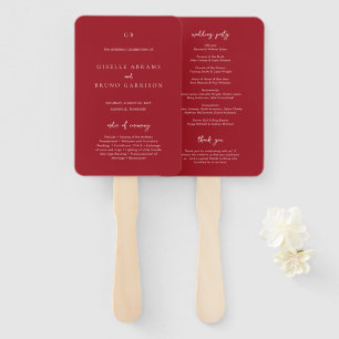 Leque Programa de Casamento Moderno Rubi Elegante