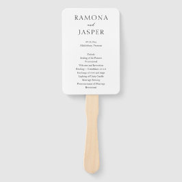 Leque Programa de Casamento Moderno Simples Negro e Bran