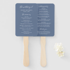 Leque Programa de Casamento Moderno Sydney Azul Empoeira